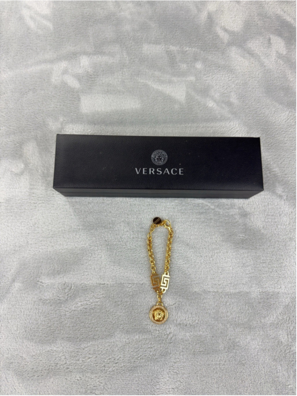 Versace La Medusa Crystal Bracelet W/Original Box Swarovski Crystals Gold/Brass